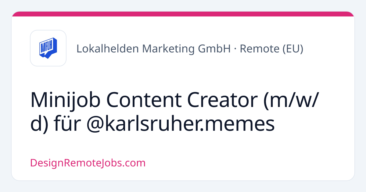 Minijob Content Creator (m/w/d) für @karlsruher.memes at Lokalhelden ...